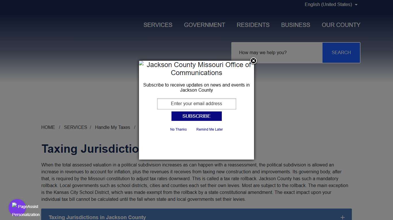 Taxing Jurisdictions & Levy Rates - Jackson County MO