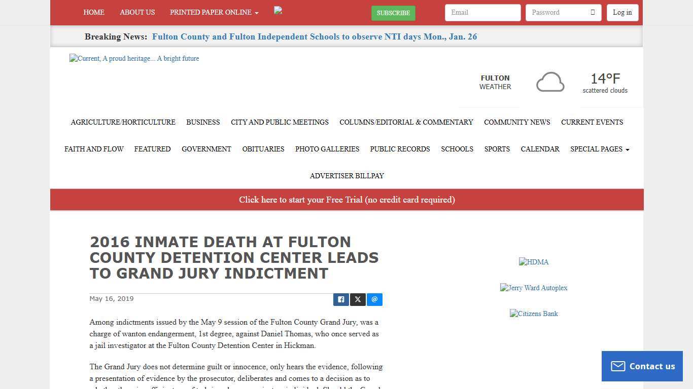 2016 INMATE DEATH AT FULTON COUNTY DETENTION CENTER LEADS TO GRAND JURY INDICTMENT