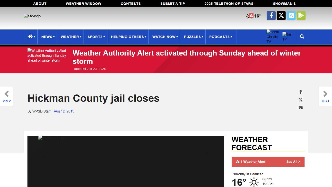 Hickman County jail closes <span class="tnt-section-tag no-link">News</span> WPSD Local 6